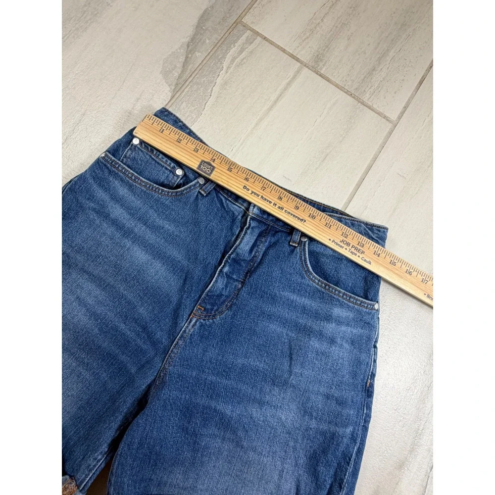 Pilcro and the Letterpress High Rise Cuffed Denim Shorts Blue 28